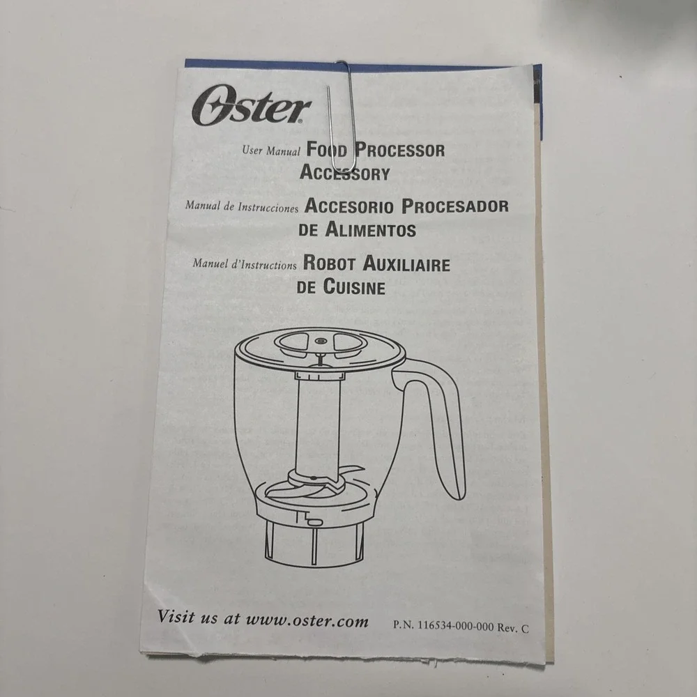 Oster 3-in-1  700W Blender Kitchen System Chrome Shaker Processor Pitcher EUC